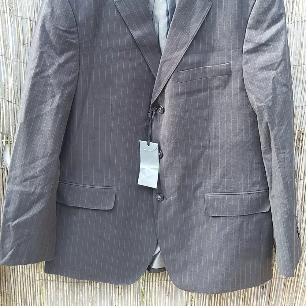 Sean John Suit Jacket Blazer Gray Pinstripe - XL - NWT